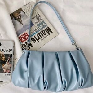 NEW Powder Blue Colorful Women’s Vegan Leather Cloud Dumpling Shoulder Bag